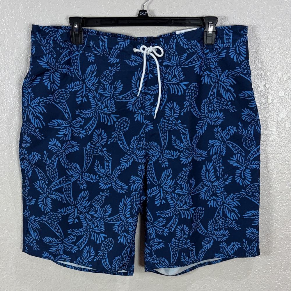 St.John’s,Bay, Size 2XLT,Men's Blue Floral Swim Shorts
